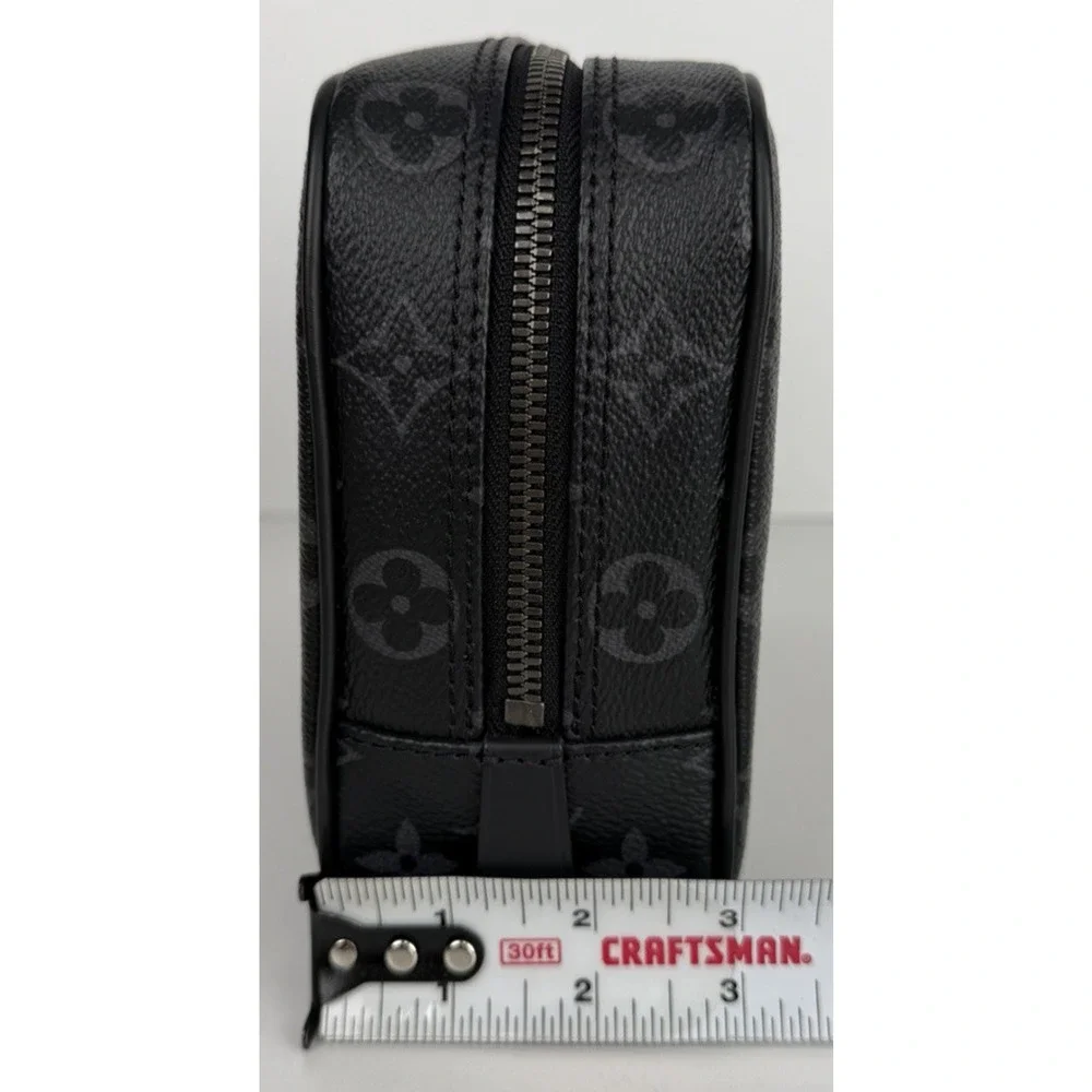 Louis Vuitton Monogram Eclipse Toilet GM Pouch Bag in Black Coated Canvas NFC S